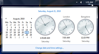 Using multiple clocks and several time zones in Windows 7 notification area