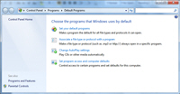 Windows 7 default programs in the Control Panel