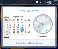 Windows 7 has changed your first day of the week!