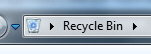 Windows 7 using the new Recycle Bin icon in Windows Explorer