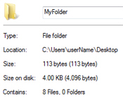 File count and folder count summary in Windows 7