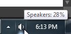 Volume icon (sound speakers) in Windows 7 taskbar