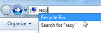 Open the Recycle Bin