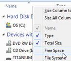 Show disk space information in Windows Explorer