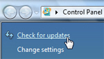 Checking for available updates in Windows Vista