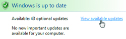 Access available updates and downloads in Windows Vista