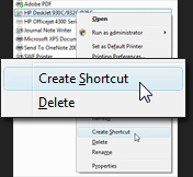 Create a shortcut to a printer