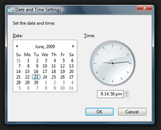 Changing the date and time settings and options in Windows Vista