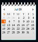 Month view in Windows Vista's calendar gadget
