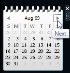 Navigate through months in Vista's calendar gadget