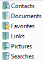 Common items optionally displayed on the Start Menu in Windows Vista