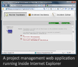 Sample web application running inside Internet Explorer