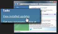 Load installed updates in Windows Vista