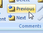 Navigate through comments in Word 2007