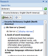 Using the dictionary for definitions in Word 2007
