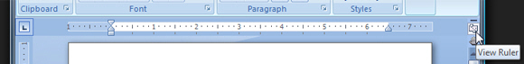 Show or hide the ruler in Word 2007